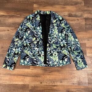 Floral Tropical Blazer Green Blue Black Resort Cruise Vacation Rehearsal Dinner